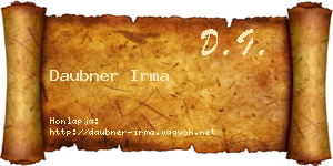 Daubner Irma névjegykártya